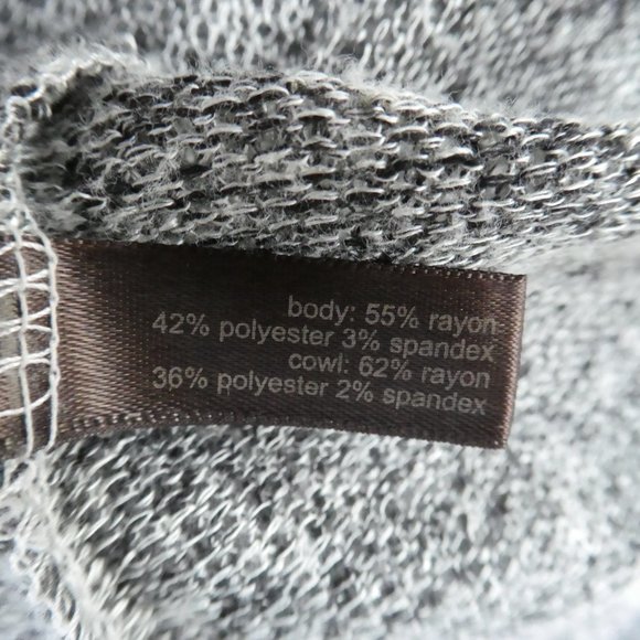 Vintage 90s Y2K Sweater Oversized Comfy Grey Contrasting Stripe Cowl Neck XL - Picture 6 of 6